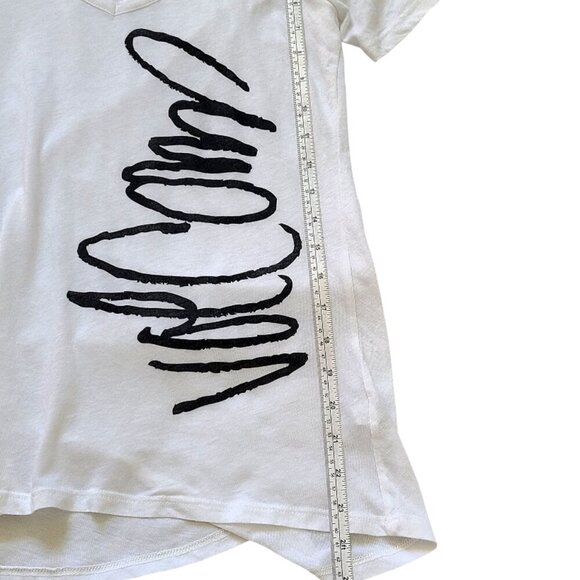 Volcom White T-Shirt Women's Small Volcom Word Graphic Skater Tee Sheer Punk - Picture 6 of 9